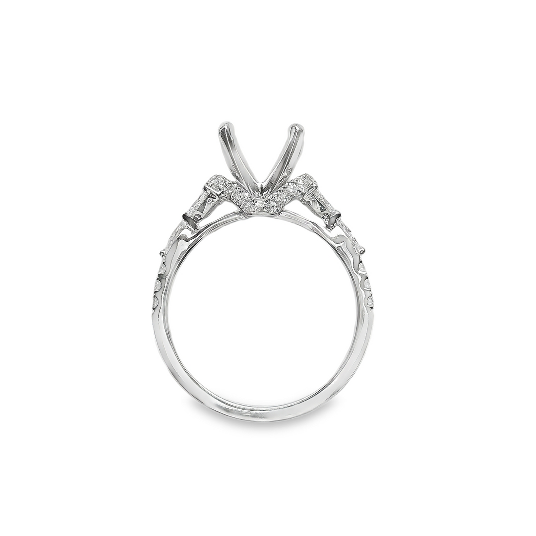 Platinum Natural Diamond Semi-Mount Ring (.47ct)