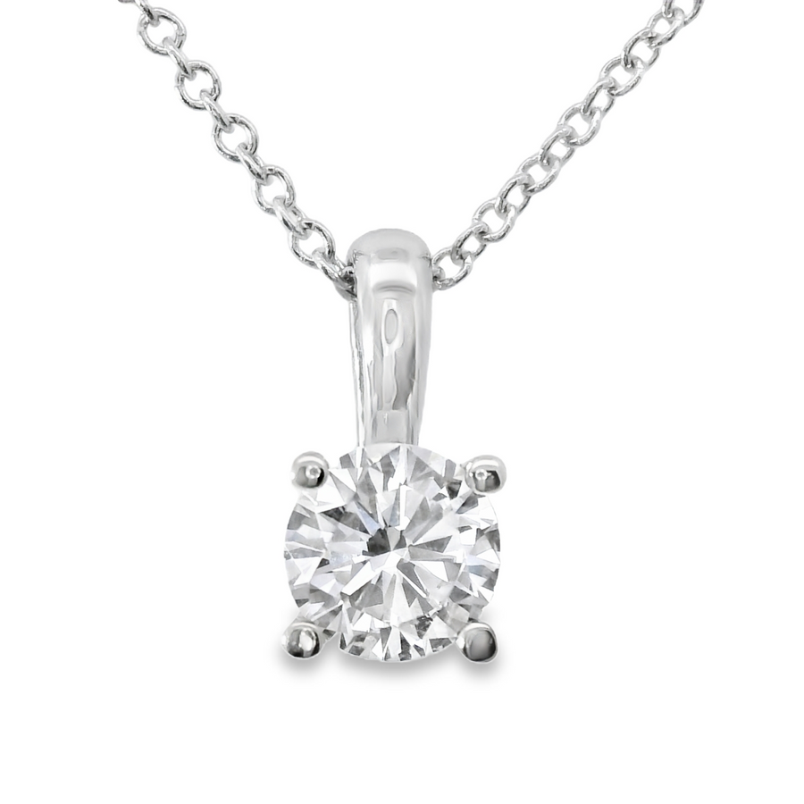 14kt White Gold Lab-Grown Round Diamond Pendant (.48ct)