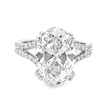 18kt White Gold Lab-Grown Oval Diamond Engagement Ring (5.74ct)