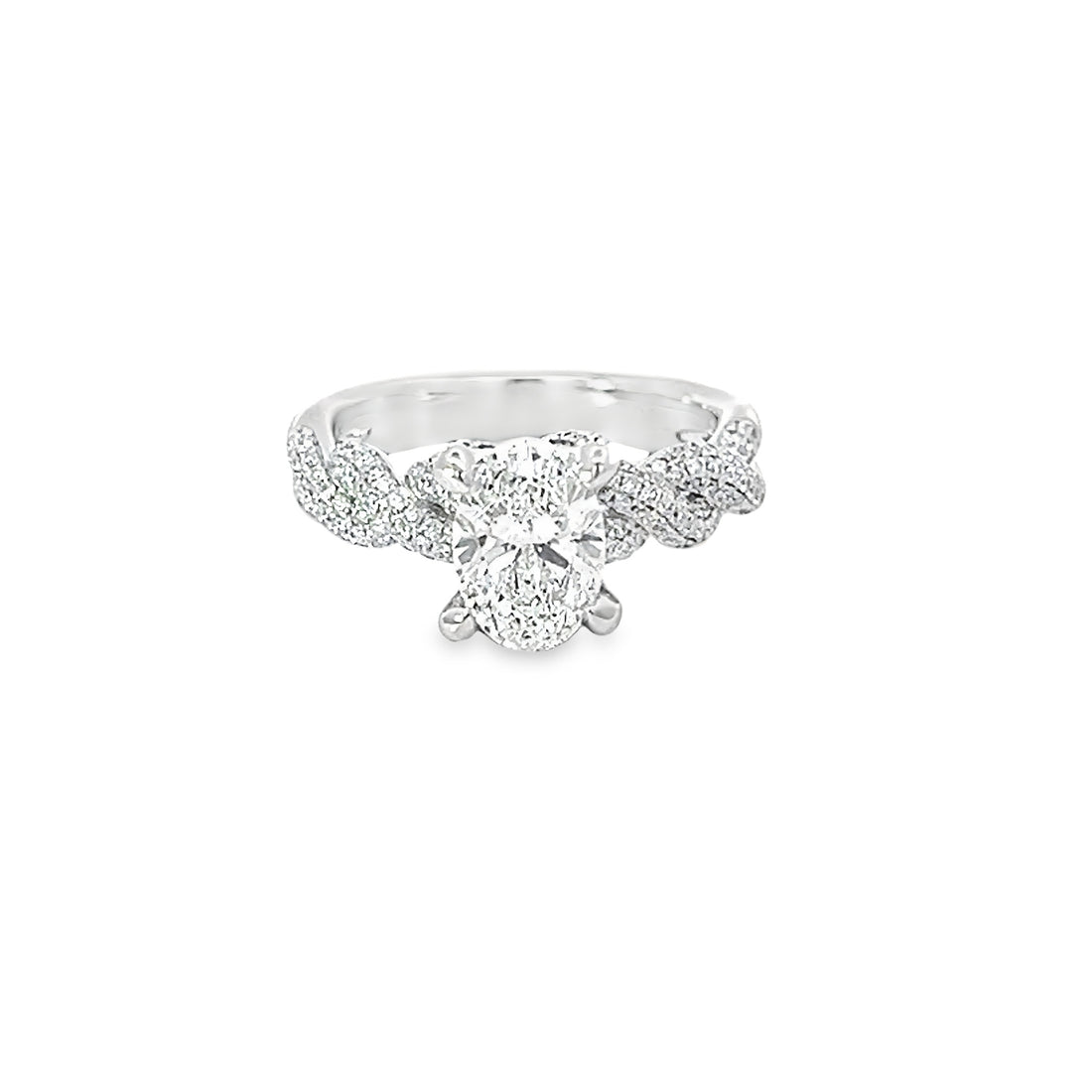 18K White Gold Lab-Grown Oval Diamond Engagement Ring (1.56ct)