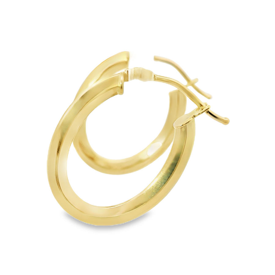 18kt Yellow Gold Italian Made Medium Hoop Earrings (.9g)