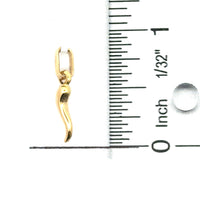 18kt Yellow Gold 20mm Italian Made Horn Pendant (.64g)