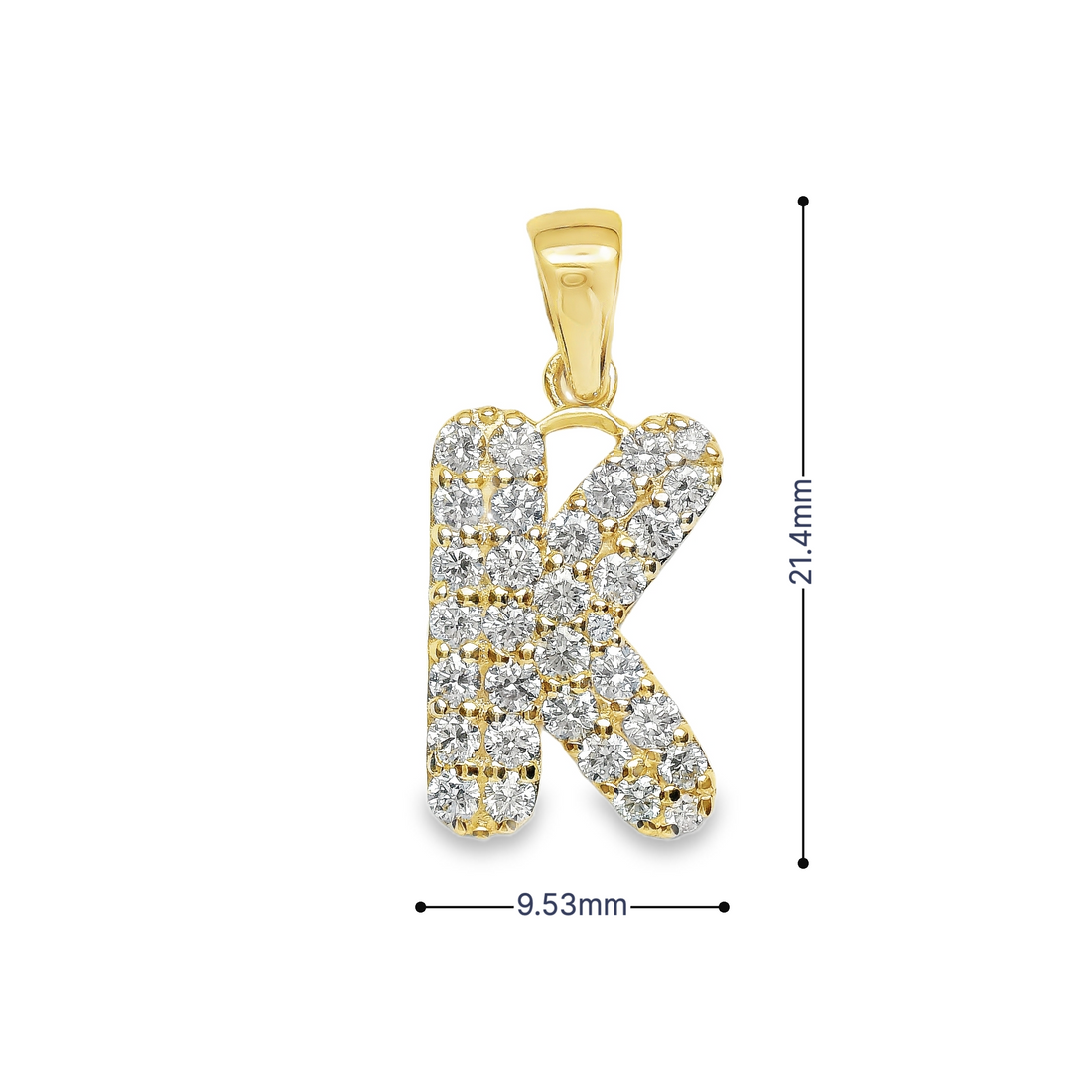 14kt Yellow Gold Lab-Grown Diamond Initial Pendant Pendant (0.71ct)
