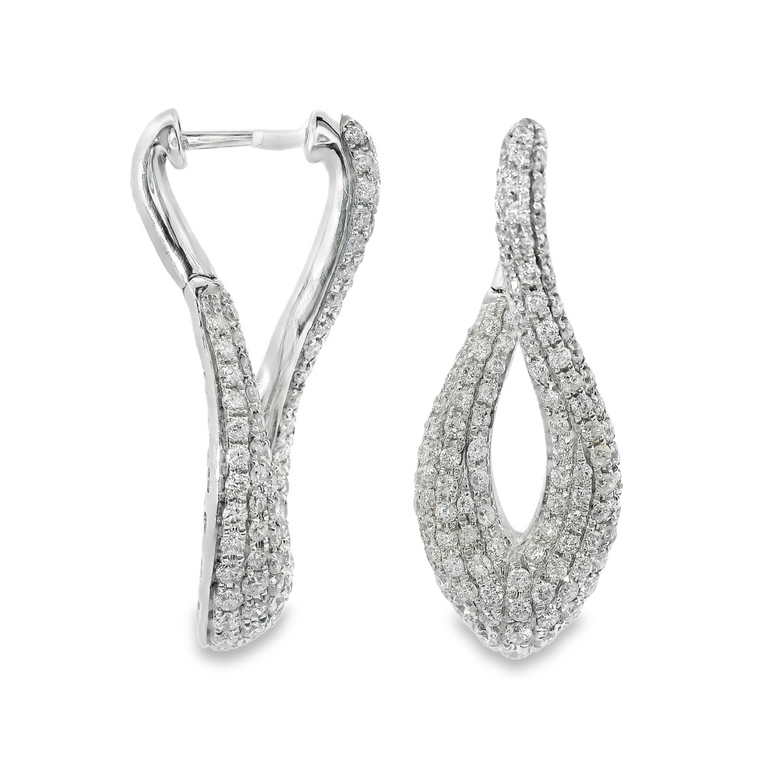 14kt White Gold Natural Diamonds Drop Earrings (1.65ct)