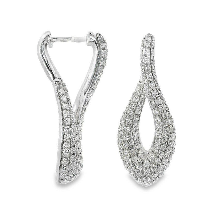 14kt White Gold Natural Diamonds Drop Earrings (1.65ct)