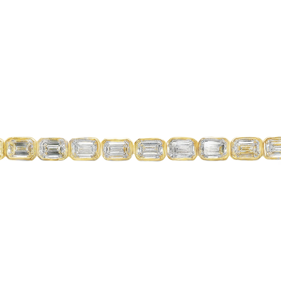 14kt Yellow Gold Lab-Grown Emerald Diamond 7" Tennis Bracelet (10.00ct)
