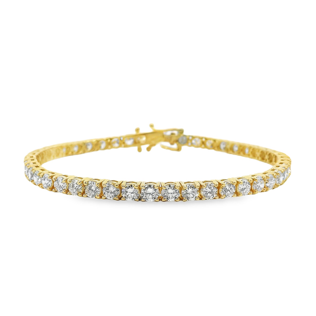 14kt Yewllow Gold 7" Lab-Grown Round Diamond Tennis Bracelet (8.45ct)