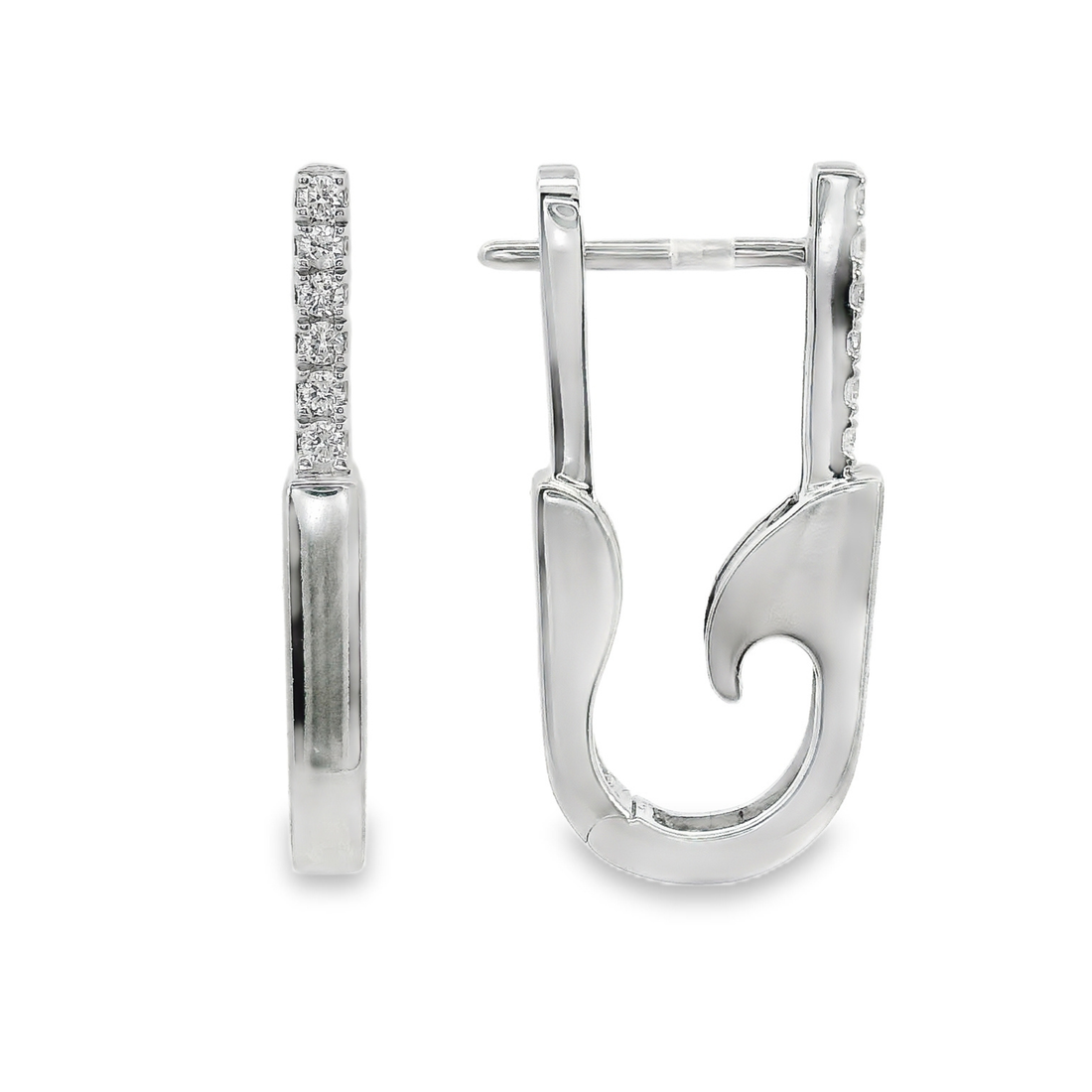 18kt White Gold Round Natural Diamond Drop Earrings (.08ct)