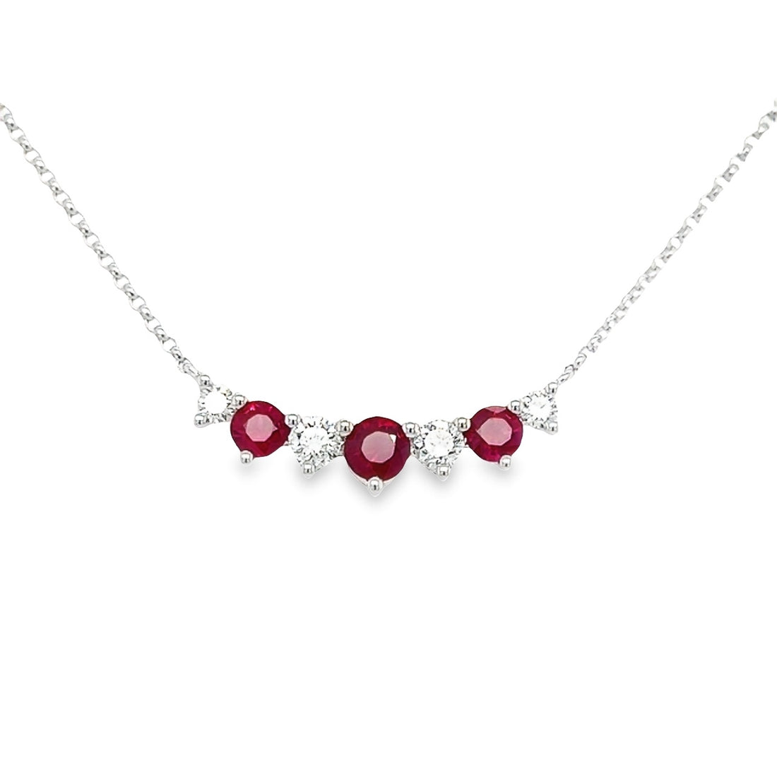 18kt White Gold Natural Diamonds And Natural Rubies Pendant (0.78ct)