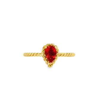 18K Yellow Gold Natural Orange Sapphire Ring (.56ct)