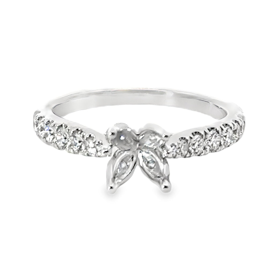 18kt White Gold Natural Round Diamond Semi-Mount Ring (.47ct)