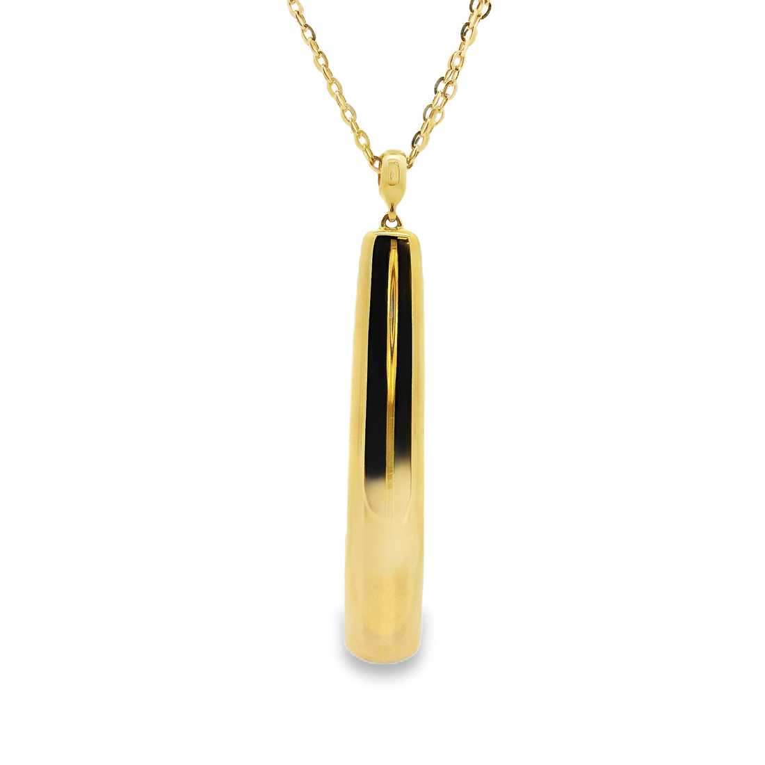 18kt Yellow Gold Italian Made Bar Pendant Necklace (9.46g)