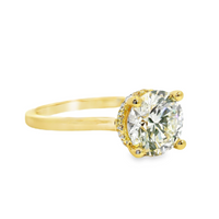 18kt Yellow Gold Lab-Grown Round Diamond and Natural Round Diamond Engagement Ring (2.15ct)