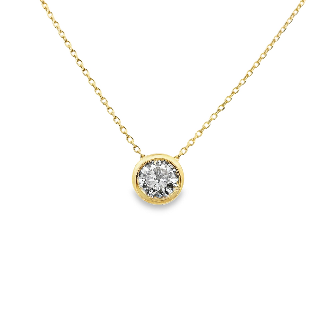 18kt Yellow Gold Natural Diamond Solitaire Pendant (0.5ct)