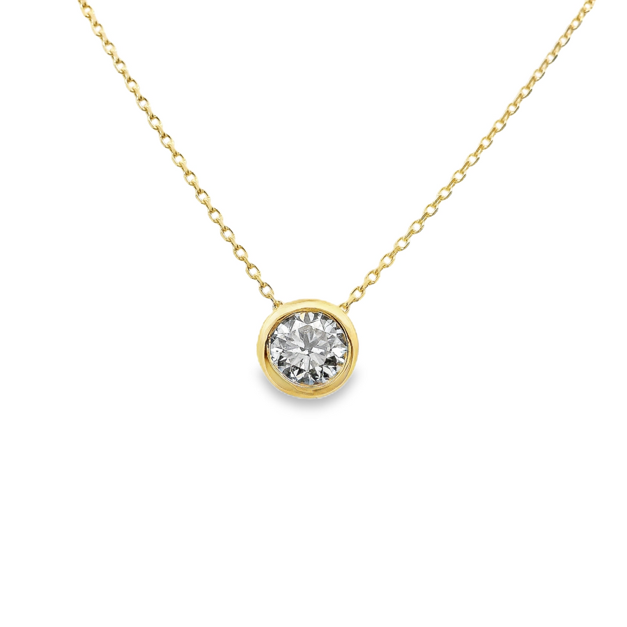 18kt Yellow Gold Natural Diamond Solitaire Pendant (0.5ct)