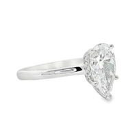 18kt White Gold Lab-Grown Pear and Natural Round Diamond Hidden Halo Engagement Ring (2.11ct)