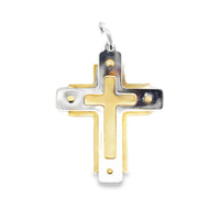 18kt Two-Tone Italian Made Cross Pendant (3.39g)