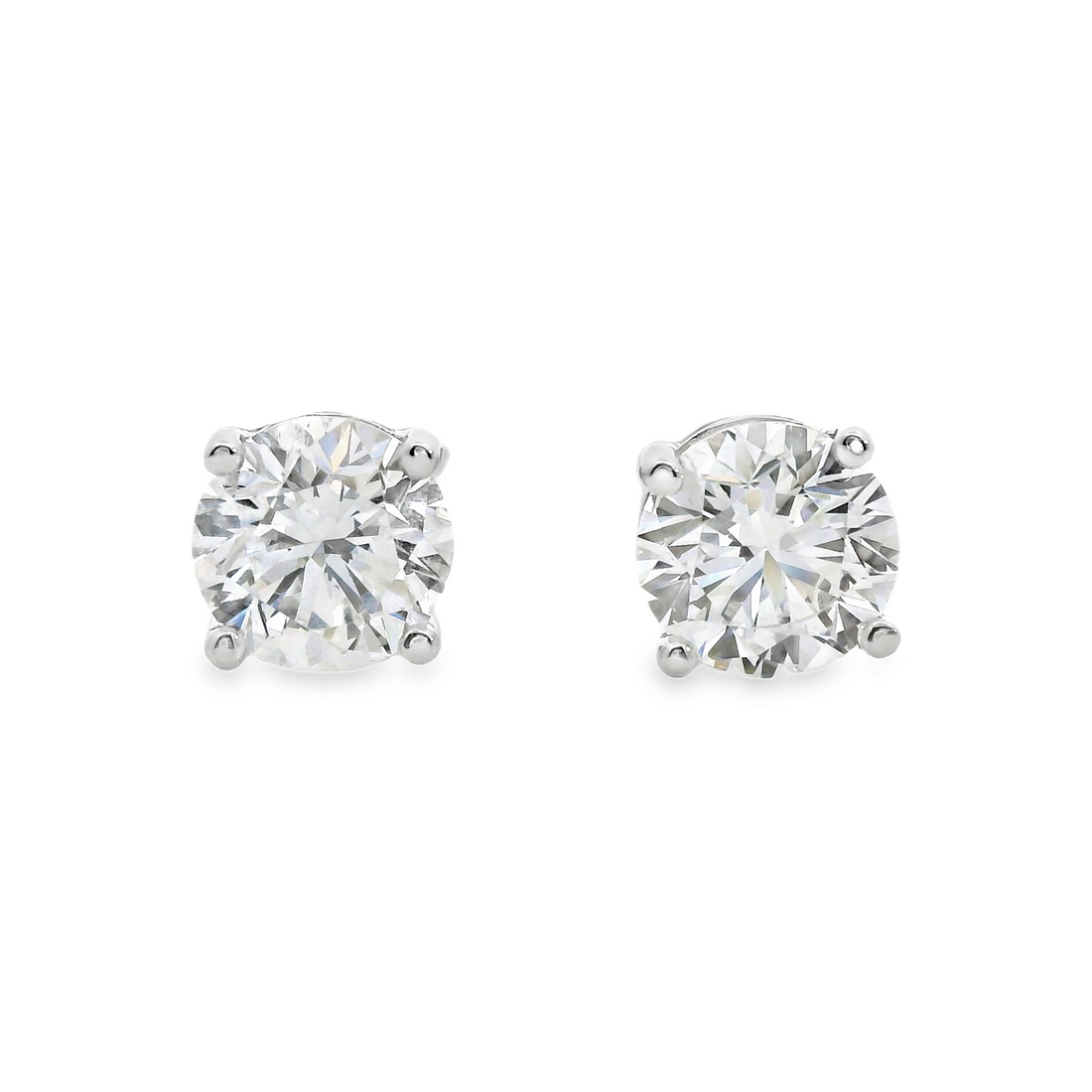 14kt White Gold Lab-Grown Round Diamond Stud Earrings (1.48ct)