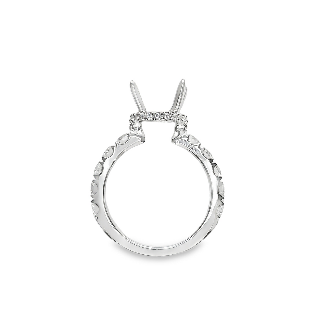 18kt White Gold Natural Round Diamond Semi-Mount Ring (1.27ct)