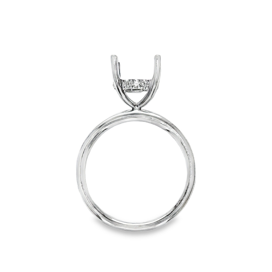 18kt White Gold Natural Round Diamond Semi-Mount Ring (.11ct)