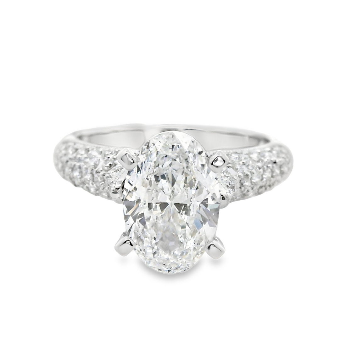 18kt White Gold Lab-Grown Oval Diamond Engagement Ring (2.6ct)