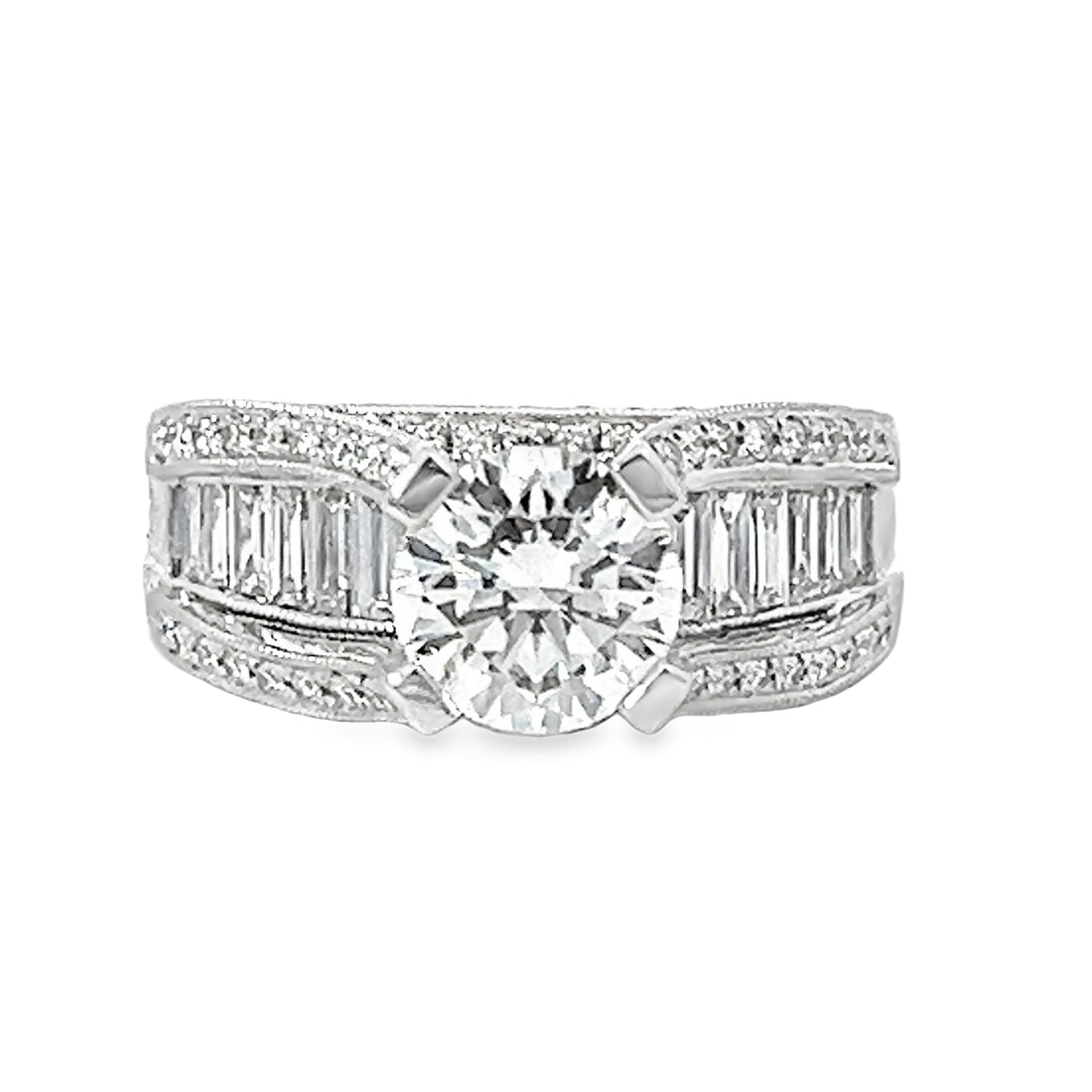 18kt White Gold Lab-Grown Round Diamond Engagement Ring (2.01ct)