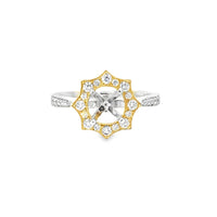 18kt Tu-Tone Gold Halo Natural Diamonds Semi-Mount Ring (0.33ct)