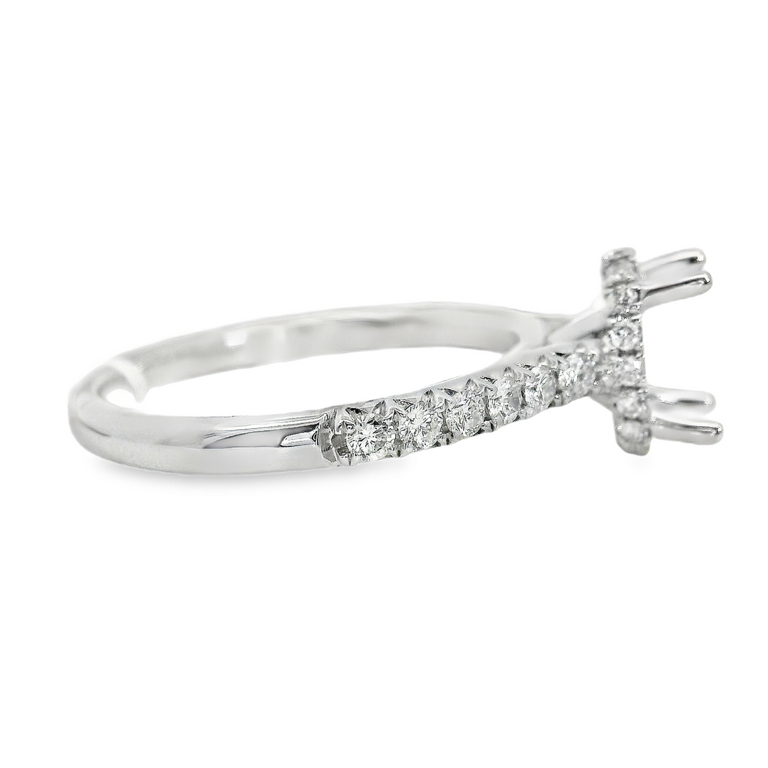18kt White Gold Lab-Grown Round Diamond Semi-Mount Ring (.36ct)