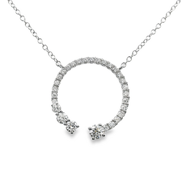 18kt White Gold Natural Diamond Circle Pendant (0.4ct)