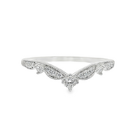 18kt White Gold Natural Round Diamond Wedding Ring (.16ct)