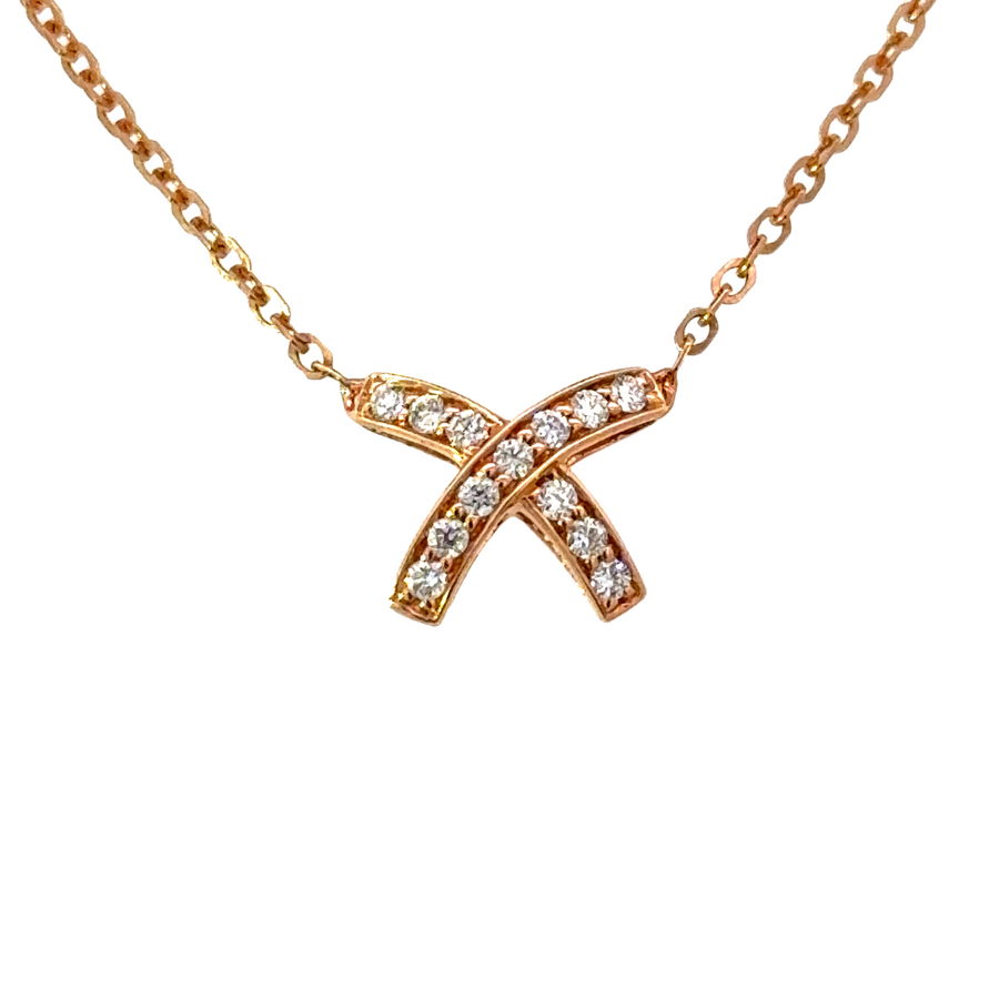 18kt Rosé Gold Natural Diamond Necklace (0.15ct)