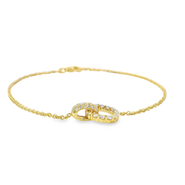18kt Yellow Gold Natural Diamond Interlocking Bracelet (0.35ct)