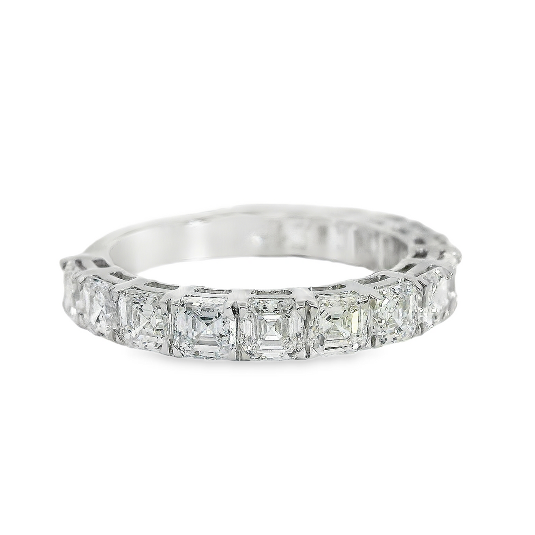 14kt White Gold Lab-Grown Asscher Diamond Wedding Band (3.00ct)