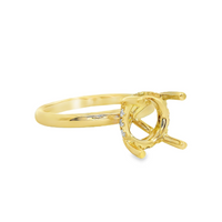 18kt Yellow Gold Natural Round Diamond Semi-Mount Ring (.11ct)