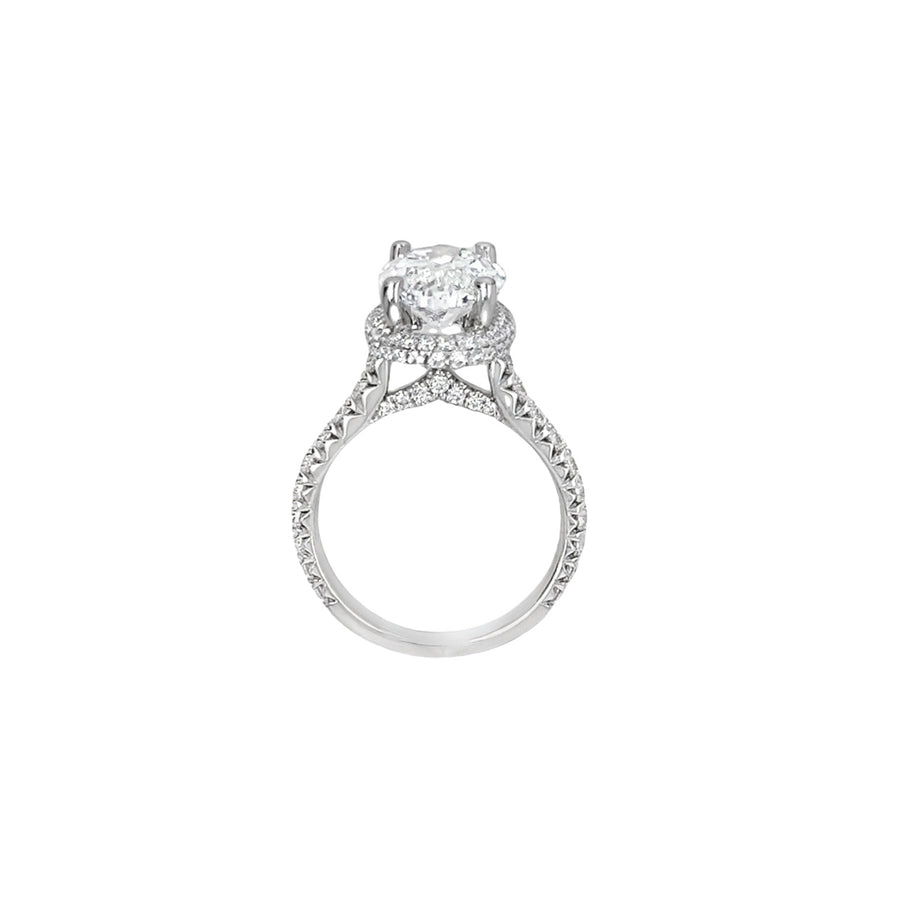 18K White Gold Lab-Grown Oval Diamond Engagement Ring (4.00ct)