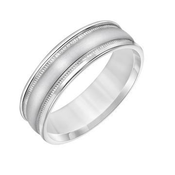 Goldman 14K White Gold 6.5mm Comfort Fit Ring