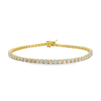 14kt Yellow Gold 7" Lab-Grown Round Diamond Tennis Bracelet (4.00ct)