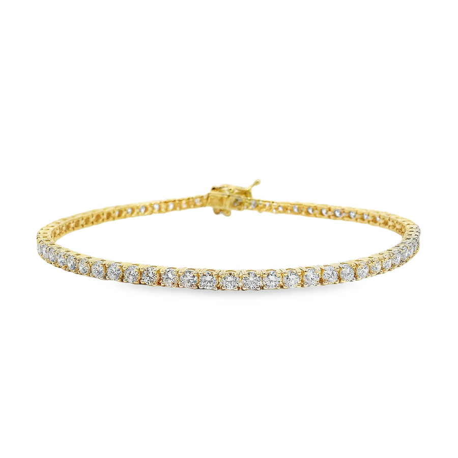 14kt Yellow Gold 7" Lab-Grown Round Diamond Tennis Bracelet (4.00ct)