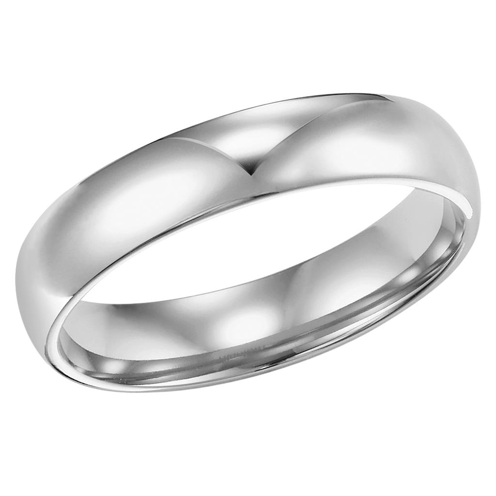 Goldman 14kt White Gold Half Round 4mm Ring