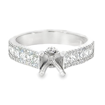 18kt White Gold Channel Natural Diamonds Semi-Mount Ring (0.9ct)