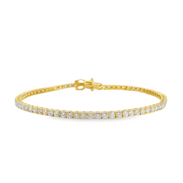 14kt Yellow Gold 7" Lab-Grown Round Diamond Tennis Bracelet (3.38ct)