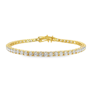 14kt Yellow Gold 7" Lab-Grown Round Diamond Tennis Bracelet (7.35ct)