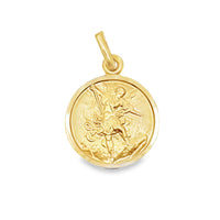 18kt Yellow Gold Italian Made 15mm St. Michael Medal (2.7g)