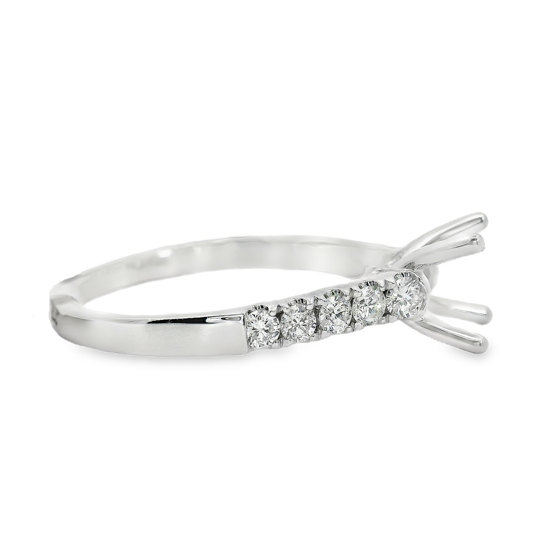 18kt White Gold Full-Cut Diamond Semi-Mount Ring (.47ct)