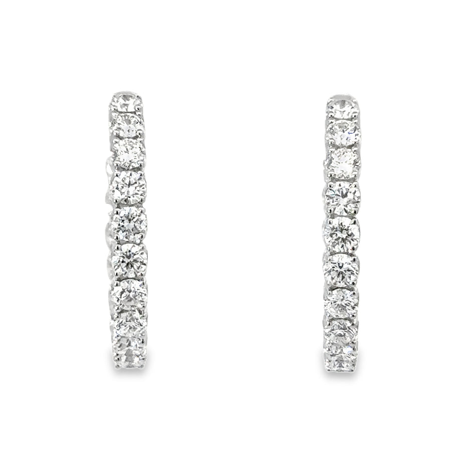 18kt White Gold Natural Diamonds Medium Hoop Earrings (2.05ct)