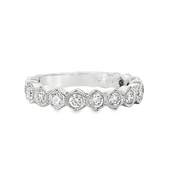 18K White Gold Round Diamond Wedding Ring (.78ct)