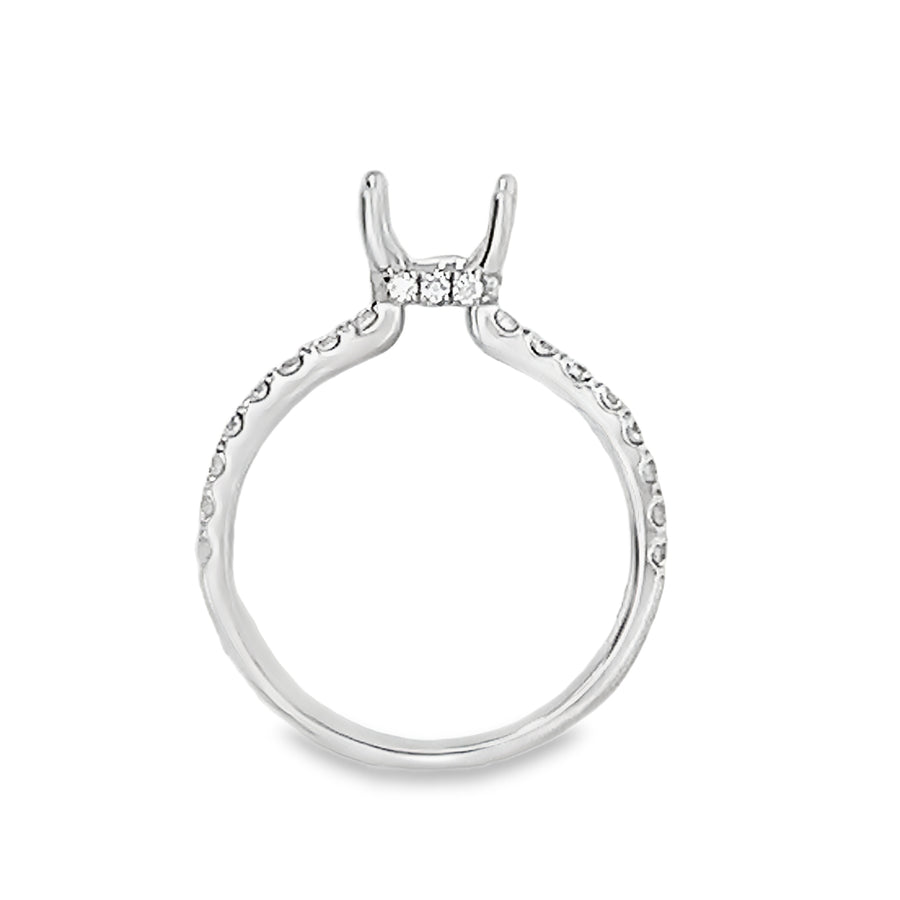 18kt White Gold Hidden Halo Natural Diamonds Semi-Mount Ring (0.46ct)