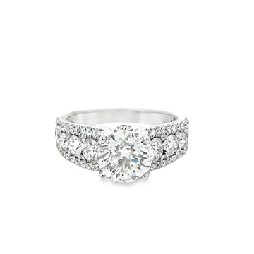 18kt White Gold Natural Round Diamond Engagement Ring (3.3ct)