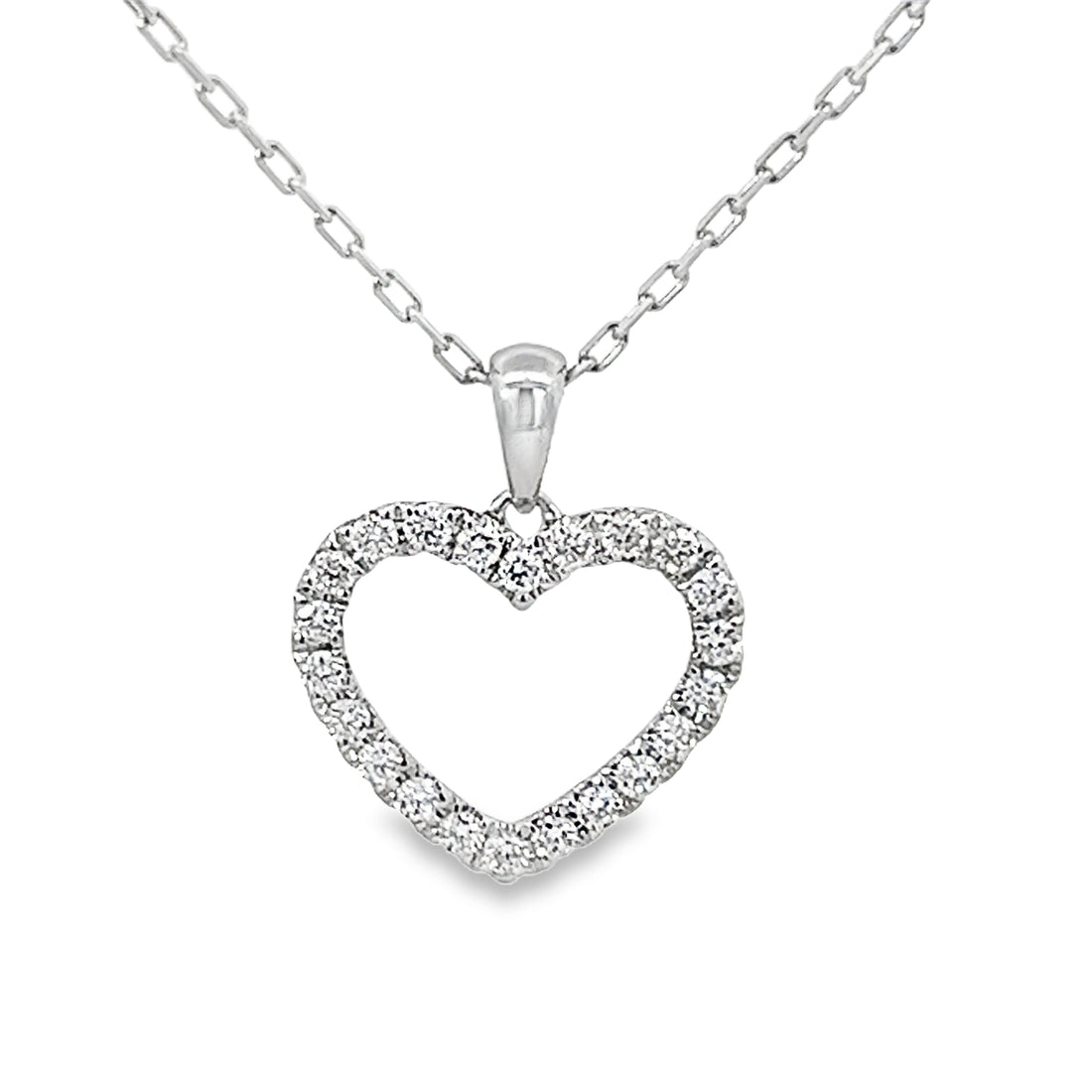 18kt White Gold Natural Diamond Heart Pendant (0.36ct)