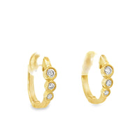 18kt Yellow Gold Diamond Hoop Earrings (.23ct)